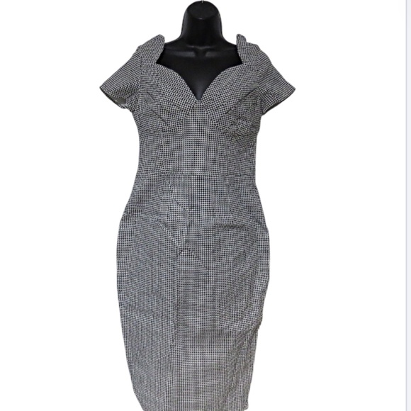 NWT's UNIQUE VINTAGE Rockabilly / Pin-up Houndstooth Dress - Picture 1 of 8
